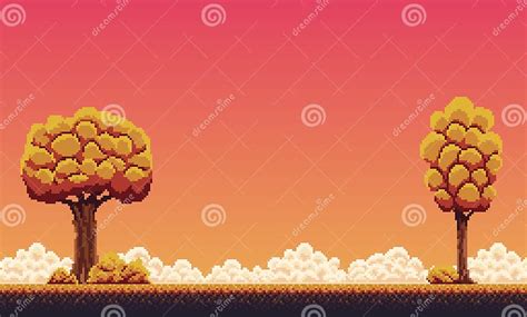 Pixel Autumn Background Stock Vector Illustration Of Play 105761289