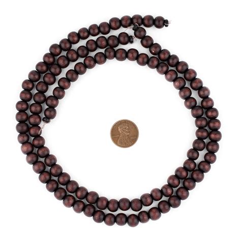 Dark Brown Round Natural Wood Beads 8mm The Bead Chest
