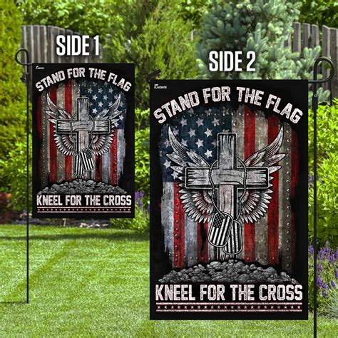 Stand For The Flag Kneel For The Cross Flag Garden Flag Etsy