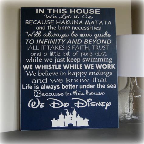 In This House We Do Disney Sign The Painted Board