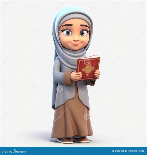 Muslim Girl Wearing Hijab 3d Generative Ai Stock Illustration