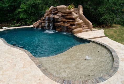 Simple Inground Pool Designs With Waterfalls For Small Space Home Decorating Ideas