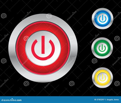 Power Buttons Stock Vector Illustration Of Power Green 3783297