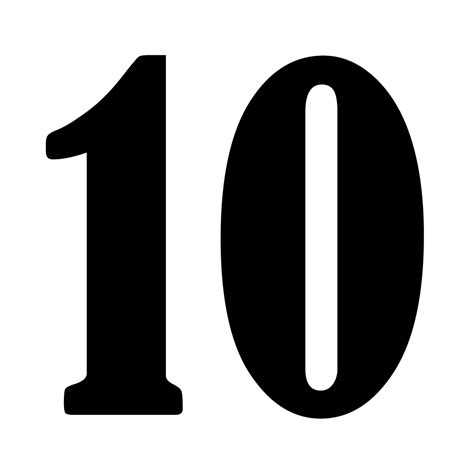 Number 10 Clipart Black And White Free Download On