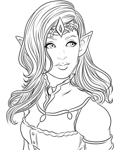 Coloring Pages Of Girl Elves