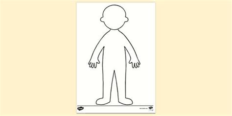 Free Man Silhouette Outline Colouring Page Twinkl