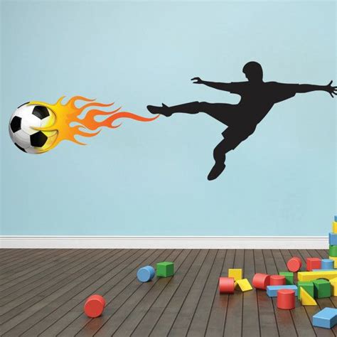 Soccer Player Wall Mural Decal Soccer Wall Art Design Peel And Stick