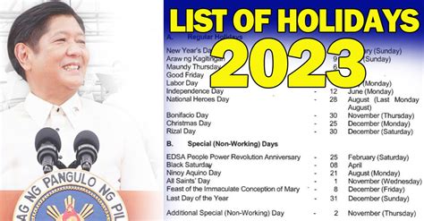 List Of Philippine Holidays 2021 Regular And Special