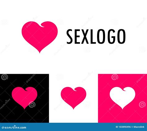 Sex Logo With Heart Like Girl Vector Emblem Stock Vector