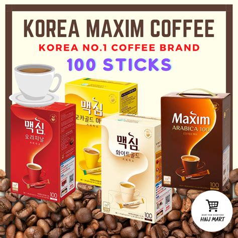 Korea Maxim Coffee 1 Box 100sticks Originalmocha Goldwhite Gold