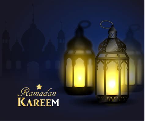 Ramadan Kareem Background With Arabic Lamps Vector 05 Welovesolo