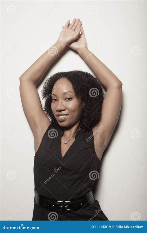 Woman Posing With Her Arms Above Her Head Stock Image Image Of Person Female 11145019