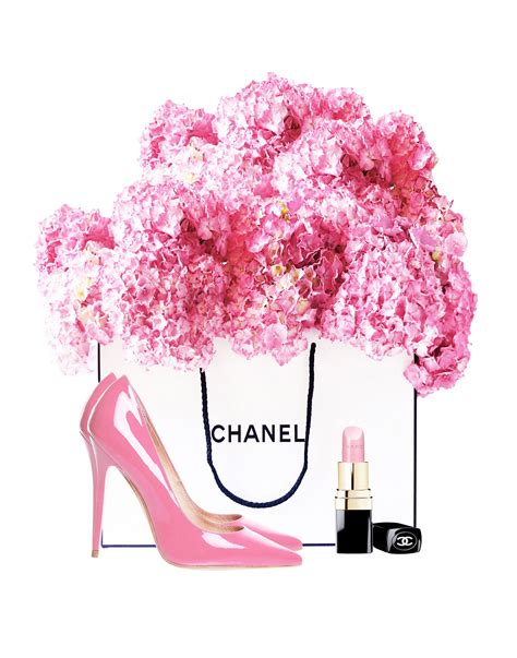 Pink Flower Poster Fashion Girl Room Decor Chanel Art Print Chanel