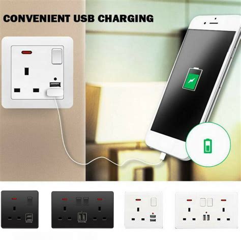 Fpxr8 Uk Plug Double Electrical Equipment Charger With 2 Usb Charger