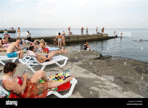 Odessa Ukraine Bath Houses On The Black Sea Stock Photo Alamy