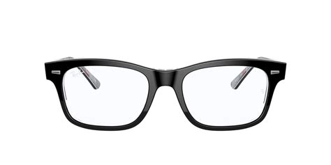ray ban rx5383 rectangular prescription eyeglass frames in black for men lyst