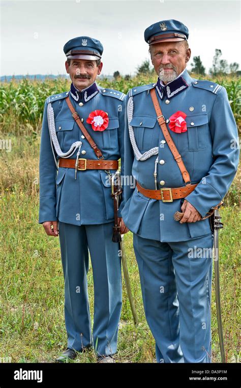 Polish Military Officers In The Original Uniforms From 1920 Polish