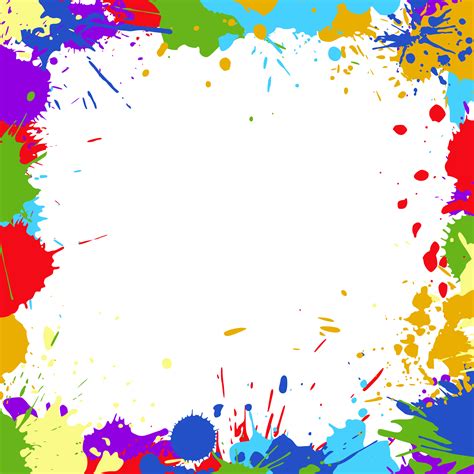 8 Colorful Splatter Frame Png Transparent