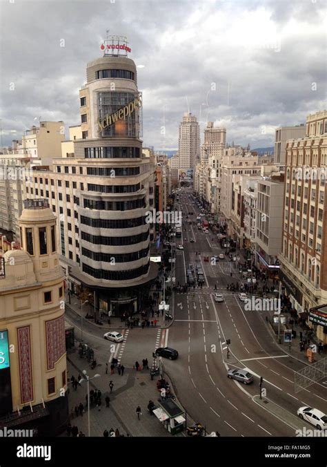 Gran Via Street In Madrid Stock Photo Alamy