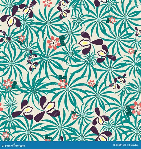 Seamless Exotic Floral Pattern Stock Vector Illustration Of Design