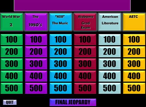 Review And Teach With These Free Jeopardy Templates