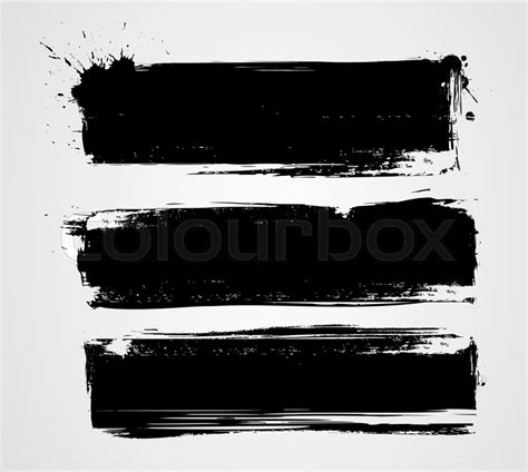 Set Of Three Black Grunge Banners For Stock Vector Colourbox