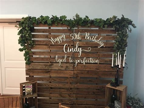 Wood Pallet Birthday Party Backdrop Backdrops For Parties 40th Party