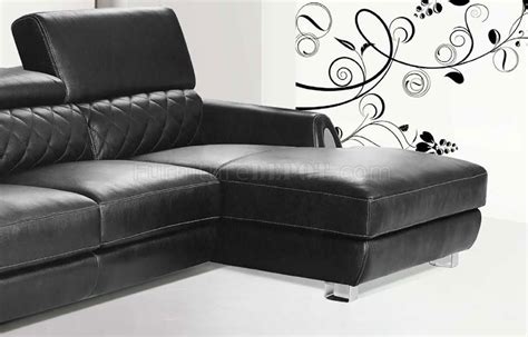 Full Leather Sectional Sofa 19 Black