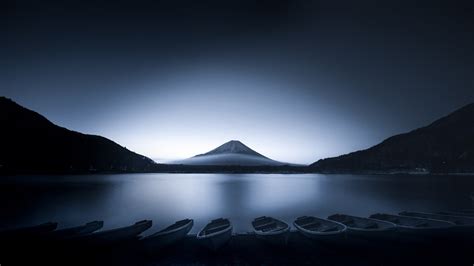 Wallpaper 2048x1152 Px Boat Japan Lake Landscape Mount Fuji