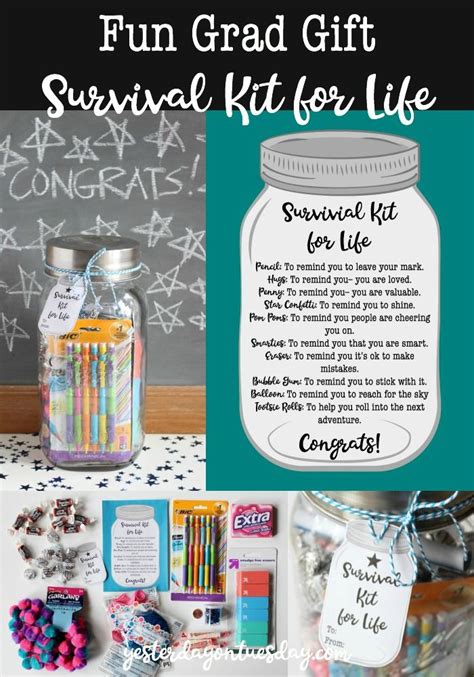 When friends graduate, it can mean that they're going to move away for college, or a job. Fun Grad Gift Survival Kit for Life: A cute and budget ...