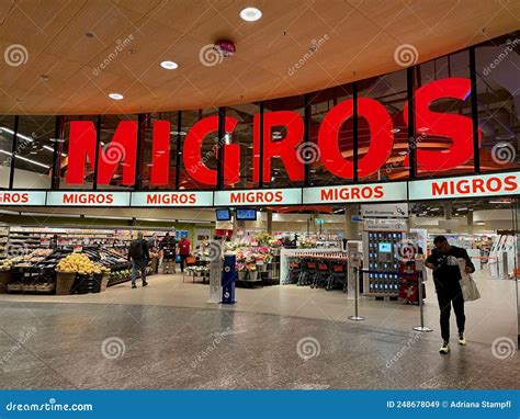 Entrance Of Migros Supermarket At Zuerich Airport Zuerich Switzerland 23 05 2022 Editorial