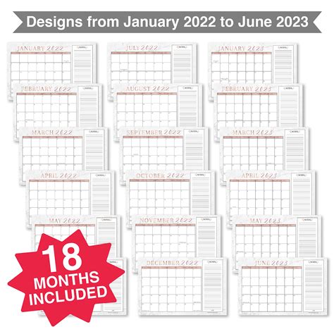 Buy Large Desk Calendar 2022 2023 Marble Desk Calendars 2022