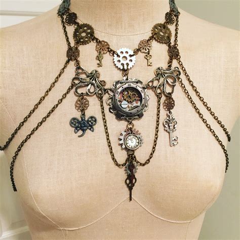 Steampunk Shoulder Necklace Steampunk Jewelryshoulder Etsy