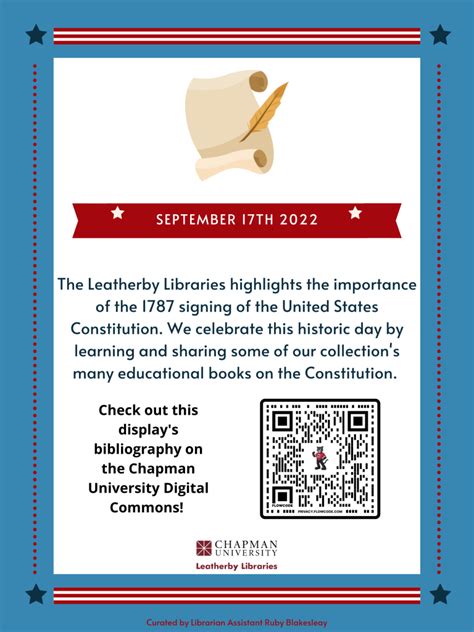 Constitution Day At The Leatherby Libraries Honoring Our Constitution