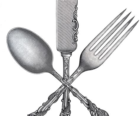 Free Fork Spoon Knife Clip Art The Graphics Fairy