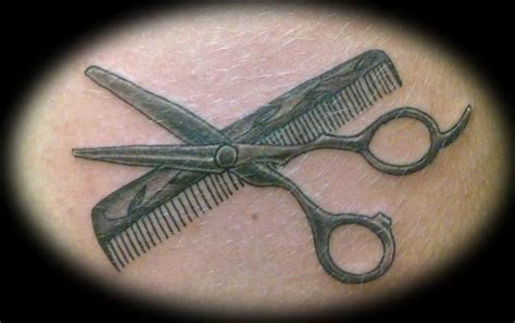Scissor And Comb Tattoo Design Cosmetology Tattoos Hairdresser