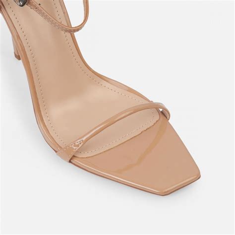 Nolan Nude Strappy Square Toe Stiletto Heels Simmi London