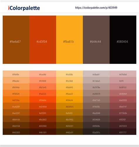 52 Orange Color Palettes Curated Collection Of Color Palettes