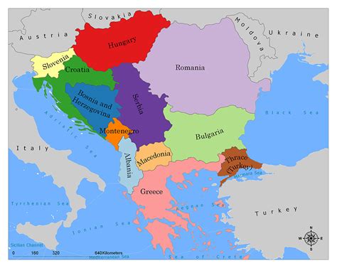 Kaart Balkan States Vogels