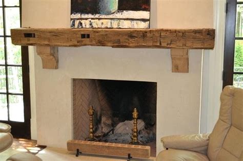 Rustic Farmhouse Fireplace Mantel Year Old Reclaimed Wood Tailored
