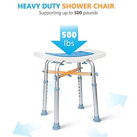 Oasisspace Heavy Duty Shower Chair 500lb Padded Bath Seat With Height