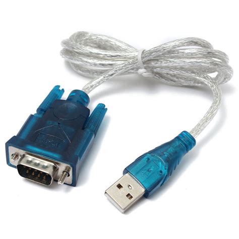 Translucent Usb To Rs232 Serial 9 Pin Converter Cable Adapter