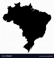 Brazil map outline isolated on white Royalty Free Vector