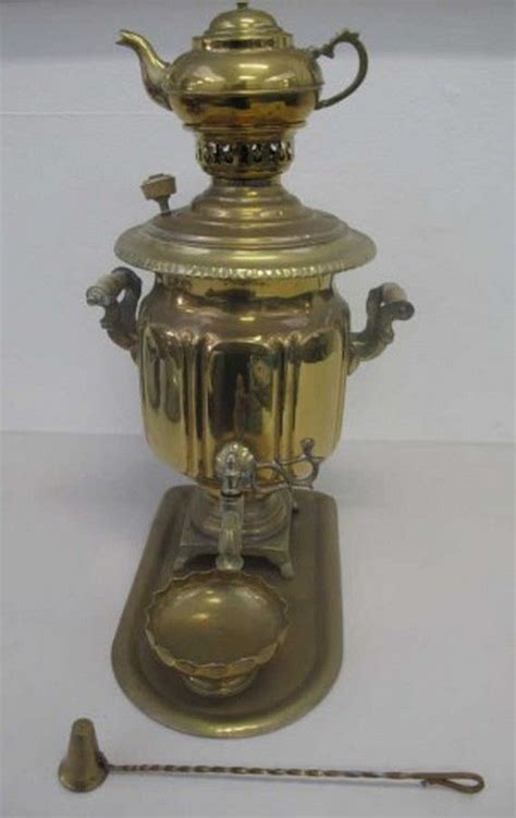 Russian Brass Samovar Antique 525cm High Brass Metalware
