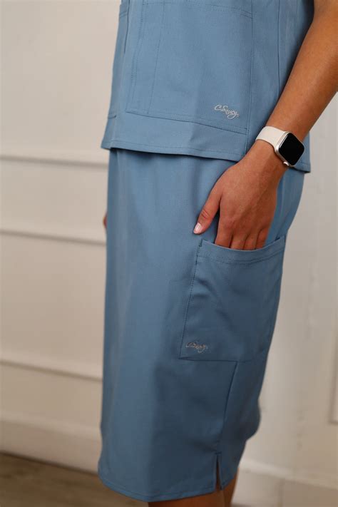 Womens Medical Scrub Skirt Stone Blue Csaucy