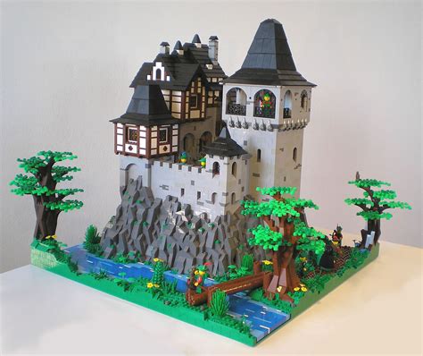 Lego Castle On A Cliff Nice Rocks And Trees Lego Castle Amazing