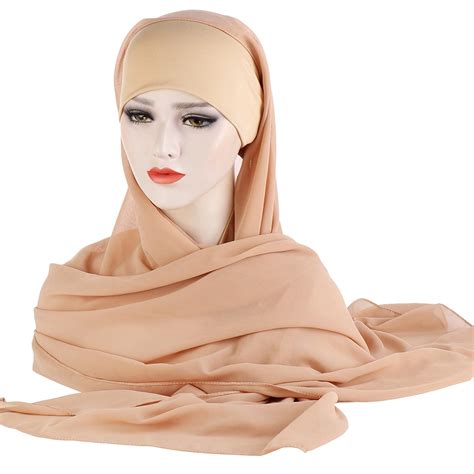 High Quality Chiffon Scarves Pearl Bubble Muslim Hijab Scarf Plain Solid Colourshawl Head Wrap