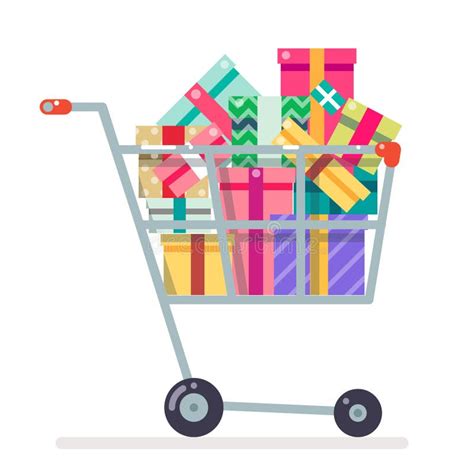 Shopping Cart Purchase T Flat Design Character Vector Illustration