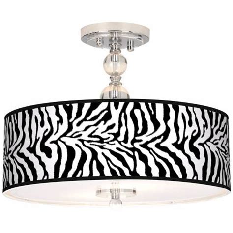 Find ceiling fans at wayfair. Safari Zebra 16" Wide Semi-Flush Ceiling Light - #N7956 ...