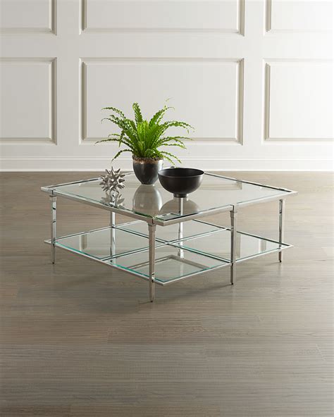 48 wide square metal grate dining table with glass top contemporary design 134. Bernhardt Napier Square Glass Coffee Table | Neiman Marcus